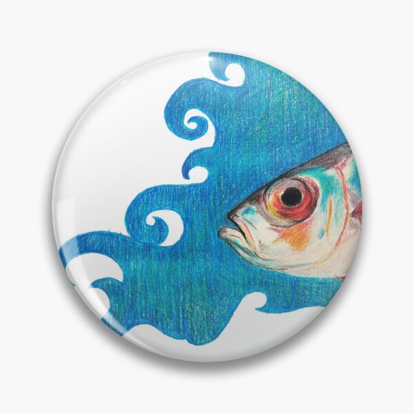 Item preview, silver fish in flow state designed and sold by studio-ladybug.