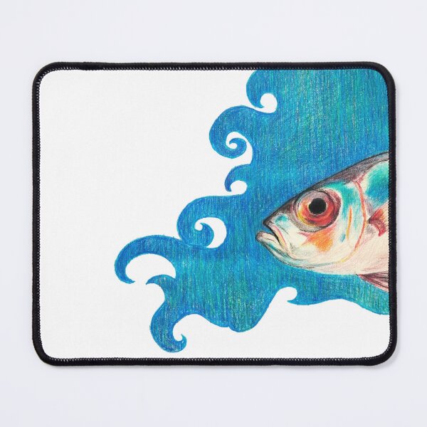 Item preview, silver fish in flow state designed and sold by studio-ladybug.