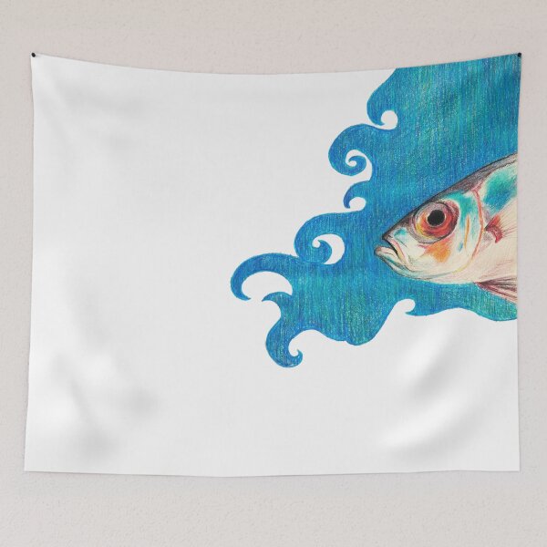 Item preview, silver fish in flow state designed and sold by studio-ladybug.