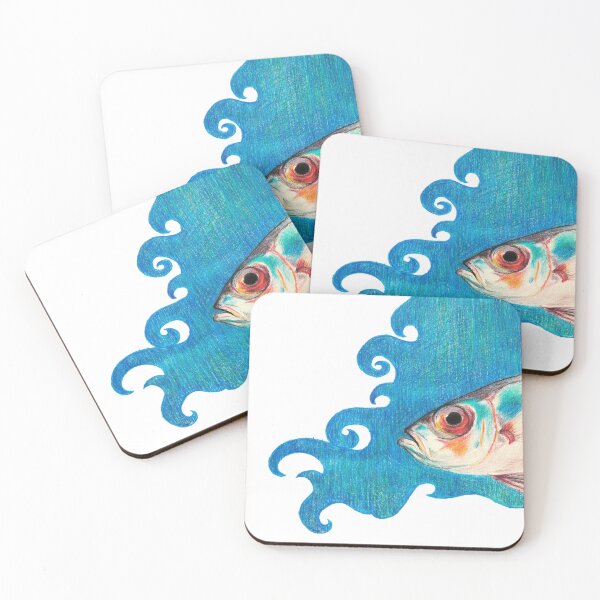 Item preview, peces plateados en estado de flujo designed and sold by studio-ladybug.