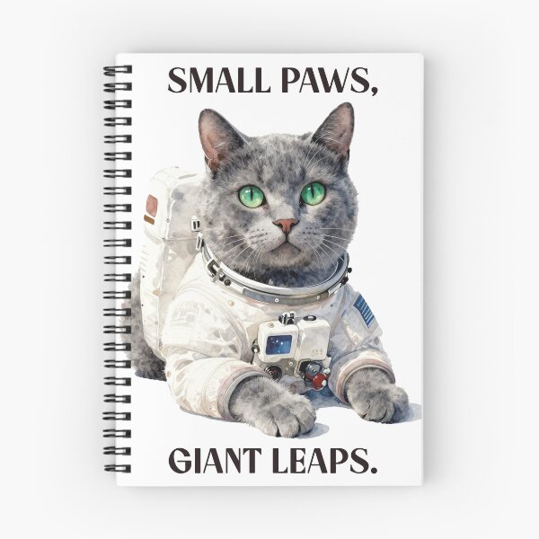 Item preview, Neil Armstrong qupte, cat watercolor astronaut designed and sold by WildArtIT.