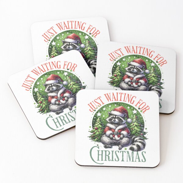 Item preview, Raccoon Christmas Just Waiting for Christmas Funny Design designed and sold by FuzionRaptor.