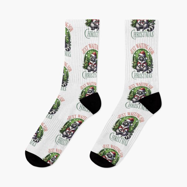 Item preview, Raccoon Christmas Just Waiting for Christmas Funny Design designed and sold by FuzionRaptor.