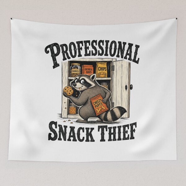 Item preview, Raccoon Snack Thief Professional Snack Thief Funny Vintage Raccoon Design designed and sold by ASMR10.