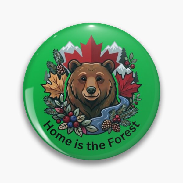 Item preview, Home Is The Forest Canadian Bear Illustration designed and sold by Northern Glow Art.