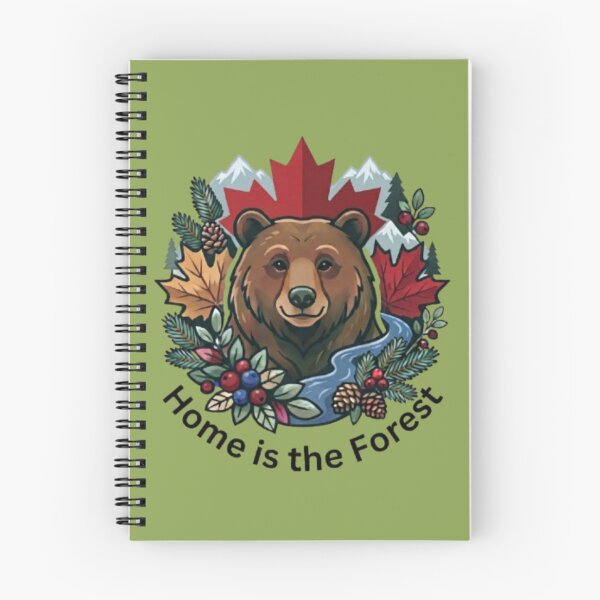 Item preview, Home Is The Forest Canadian Bear Illustration designed and sold by Northern Glow Art.
