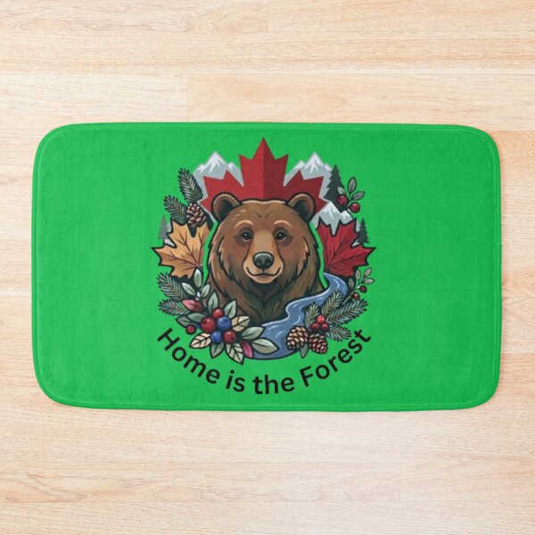 Item preview, Home Is The Forest Canadian Bear Illustration designed and sold by Northern Glow Art.