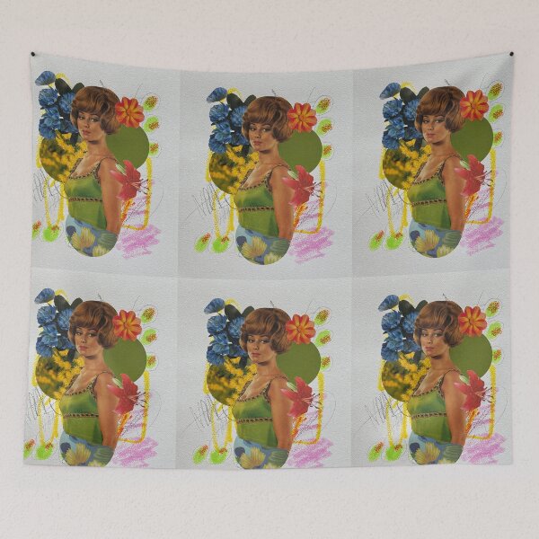 Item preview, Retro Floral Collage Portrait designed and sold by veraD58.