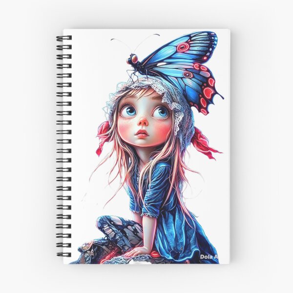 Item preview, Little Girl with Butterfly – Magical Whimsical Art designed and sold by MyCalmDraw.