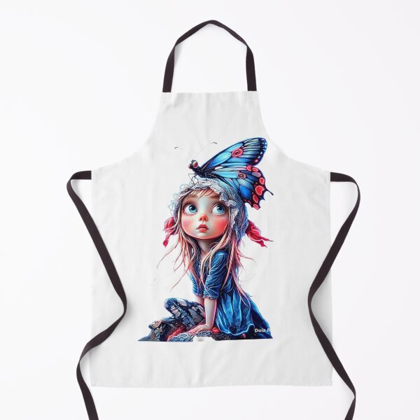 Item preview, Little Girl with Butterfly – Magical Whimsical Art designed and sold by MyCalmDraw.