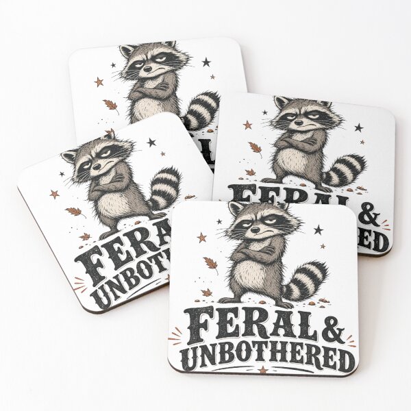 Item preview, Feral Raccoon Feral & Unbothered Funny Raccoon Meme Vintage Design designed and sold by ASMR10.