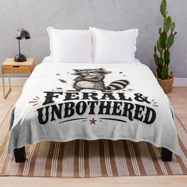 Item preview, Feral Raccoon Feral & Unbothered Funny Raccoon Meme Vintage Design designed and sold by ASMR10.