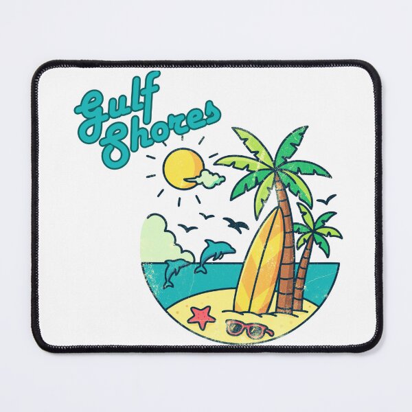 Item preview, Gulf Shores Alabama Retro Badge Design | Surf & Sun Vacation Print designed and sold by DonnaRaine.