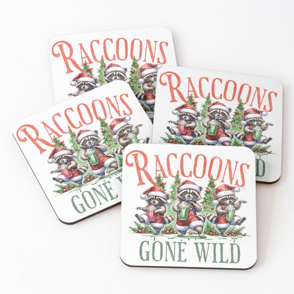 Item preview, Raccoon Christmas Gone Wild Funny Holiday Animal Design designed and sold by FuzionRaptor.