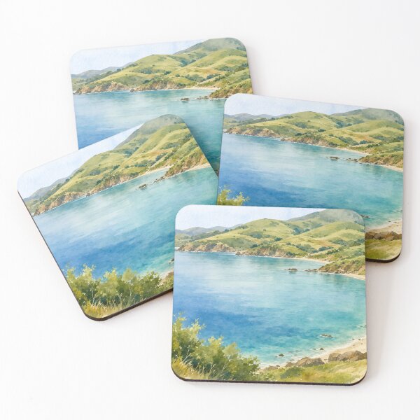 Item preview, Serene Coastal Bay Watercolor designed and sold by BlueBerry45.