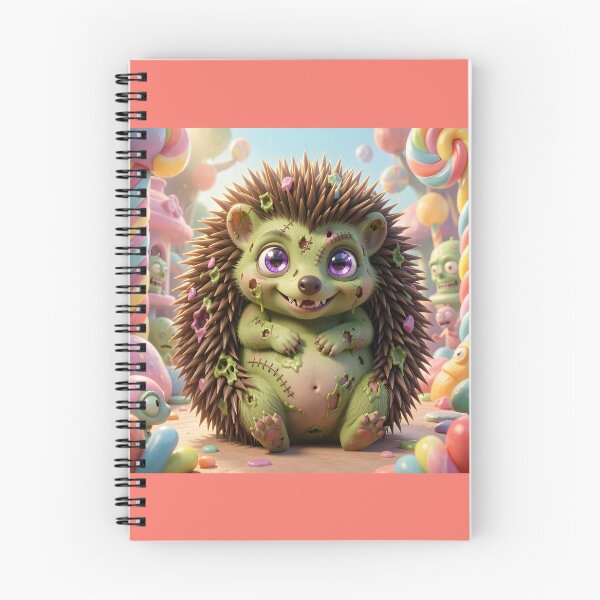 Item preview, Cute Baby Zombie Hedgehog – Peach Border Kawaii Design designed and sold by ZombieZooCuties.