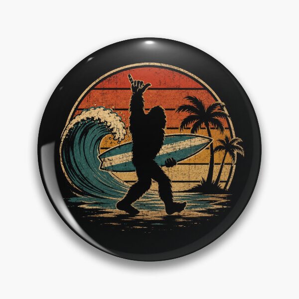 Item preview, Retro Surfing Bigfoot With Vintage Wave Adventure designed and sold by Moizento.