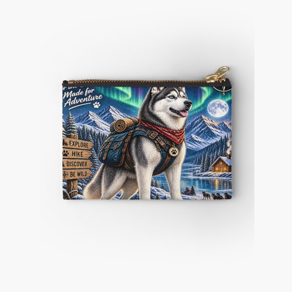 Item preview, Siberian Husky Alaska Winter Adventure Vintage Travel Poster designed and sold by TeeVibeHaus.