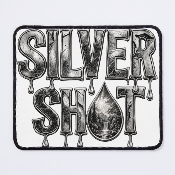 Item preview, Silver Shot- Dripping Metallic Typography with Hidden Landscape designed and sold by LC&LCPlatform.