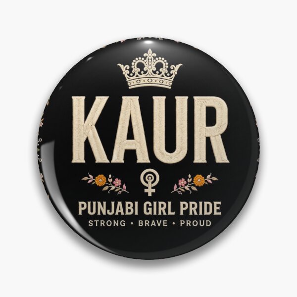 Item preview, Kaur Punjabi Girl Pride Crown Floral Embroidery Tshirt designed and sold by Softlife by Harvir.