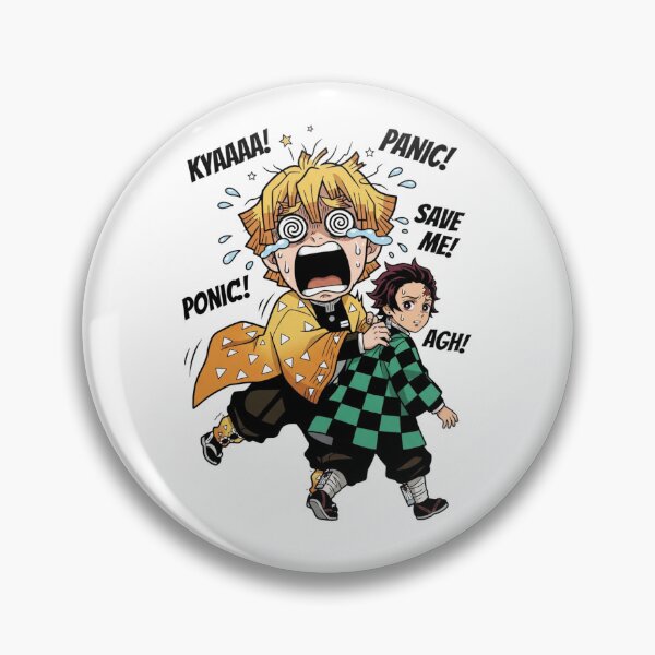 Item preview, Zenitsu Scared and Tanjiro - Comic Design from Demon Slayer designed and sold by FreakToons.