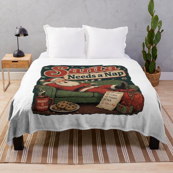 Item preview, Santa Needs A Nap Funny Sleeping Santa Vintage Christmas designed and sold by Clean Print Goods.