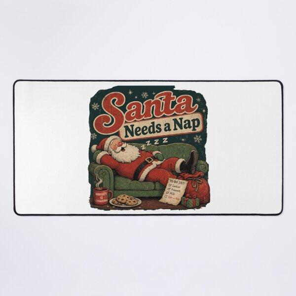 Item preview, Santa Needs A Nap Funny Sleeping Santa Vintage Christmas designed and sold by Clean Print Goods.