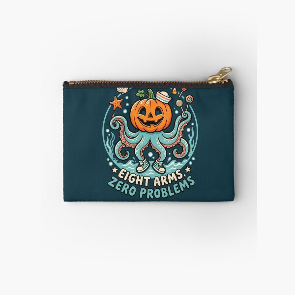 Item preview, "Eight Arms, Zero Problems" Octopus Pumpkin −Cute Spooky Halloween Coastal Design designed and sold by Sea Gem.