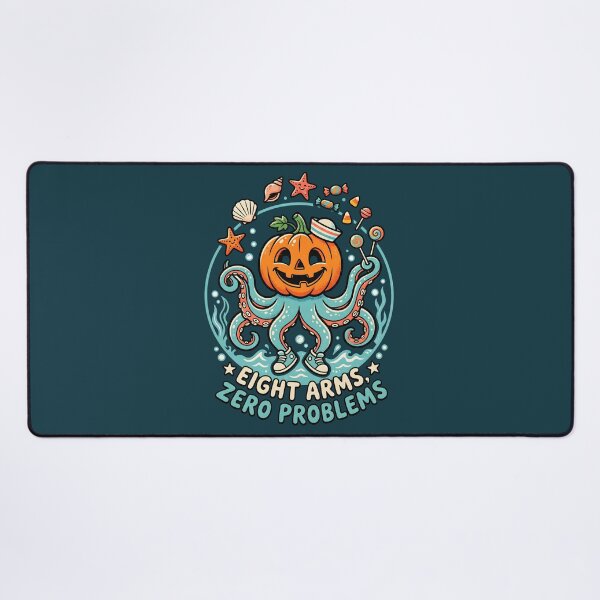 Item preview, "Eight Arms, Zero Problems" Octopus Pumpkin −Cute Spooky Halloween Coastal Design designed and sold by Sea Gem.