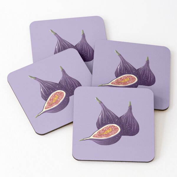 Item preview, Fig fruits on a white background with one fig cut in half showing the inside designed and sold by SpaceartLilu.