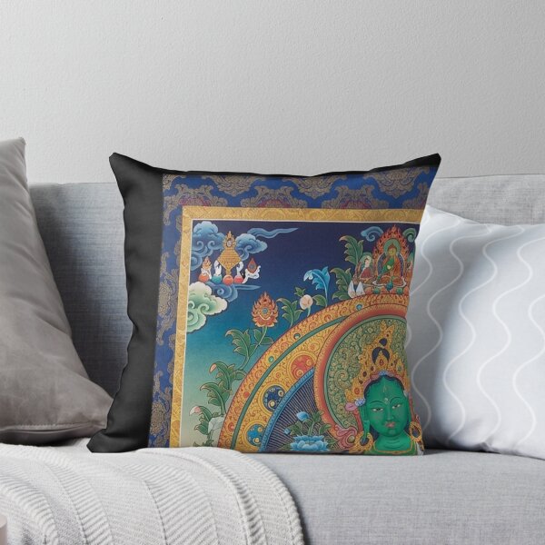 Item preview, Green Tara On Lotus Throne - Buddhist Thangka designed and sold by karybaquetu10.