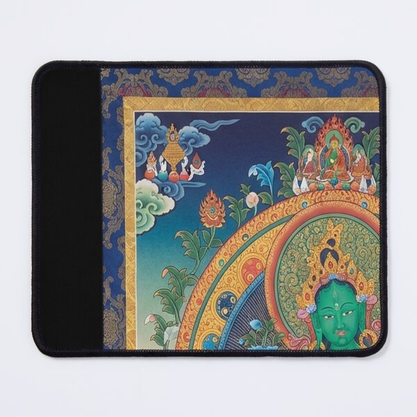 Item preview, Green Tara On Lotus Throne - Buddhist Thangka designed and sold by karybaquetu10.
