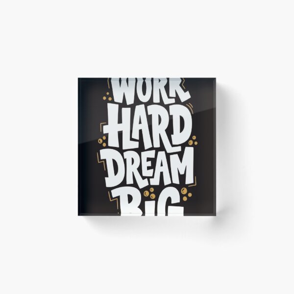 Item preview, Work Hard Dream Big - Vintage Retro Typography Quote designed and sold by UniqYou.