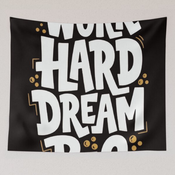 Item preview, Work Hard Dream Big - Vintage Retro Typography Quote designed and sold by UniqYou.