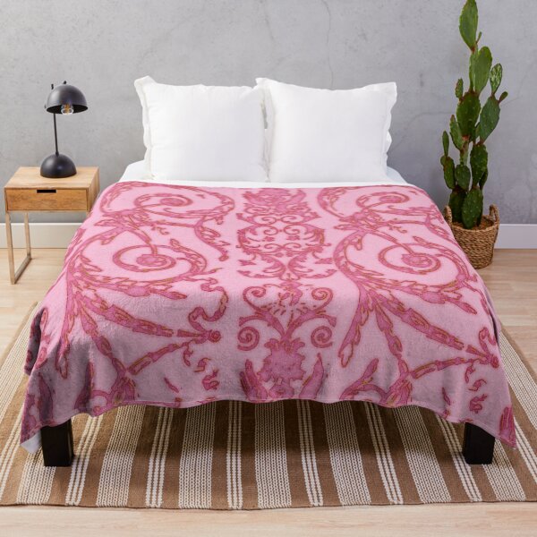 Item preview, Hot pink floral vines toile designed and sold by We Are Stardust.