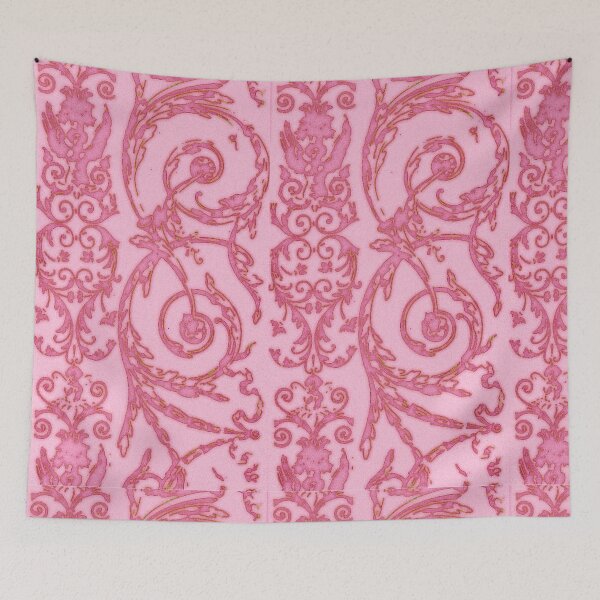 Item preview, Hot pink floral vines toile designed and sold by We Are Stardust.