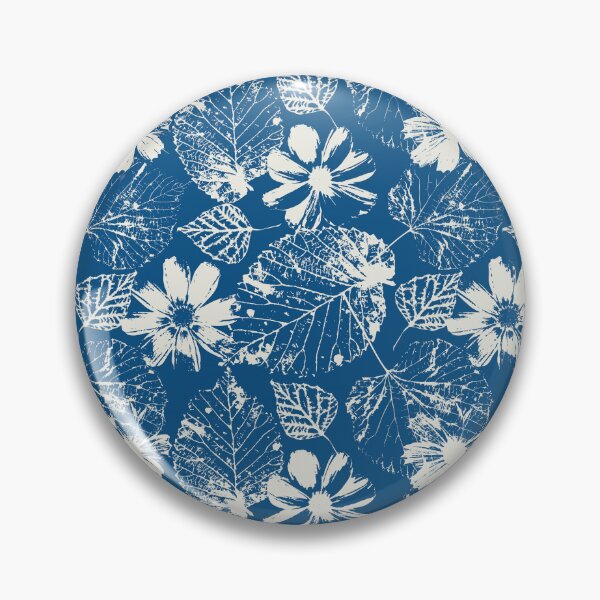 Item preview, Vintage Prussian Blue Botanical Cyanotype Floral Pattern designed and sold by paldronma.