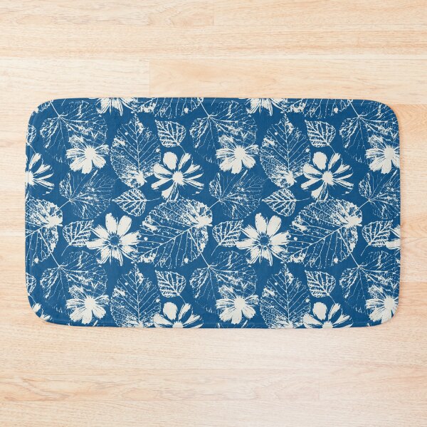 Item preview, Vintage Prussian Blue Botanical Cyanotype Floral Pattern designed and sold by paldronma.