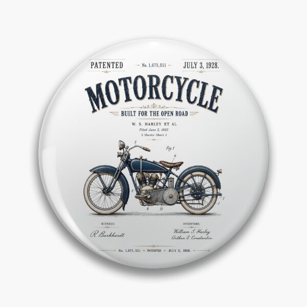 Item preview, 1928 W. S. Harley Motorcycle Patent – Vintage Motorcycle Art Inspired by the Original Patent Art designed and sold by thepatentstudio.