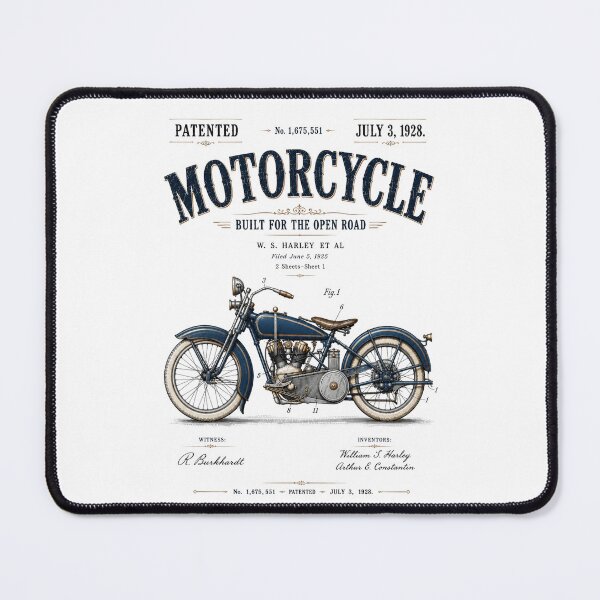 Item preview, 1928 W. S. Harley Motorcycle Patent – Vintage Motorcycle Art Inspired by the Original Patent Art designed and sold by thepatentstudio.