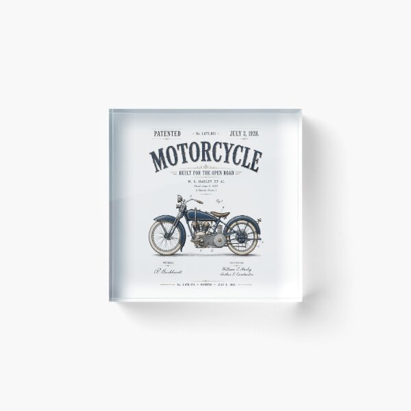 Item preview, 1928 W. S. Harley Motorcycle Patent – Vintage Motorcycle Art Inspired by the Original Patent Art designed and sold by thepatentstudio.