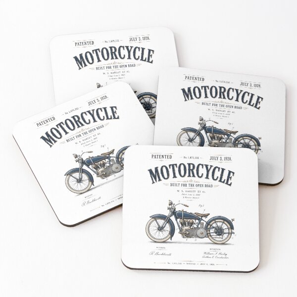 Item preview, 1928 W. S. Harley Motorcycle Patent – Vintage Motorcycle Art Inspired by the Original Patent Art designed and sold by thepatentstudio.