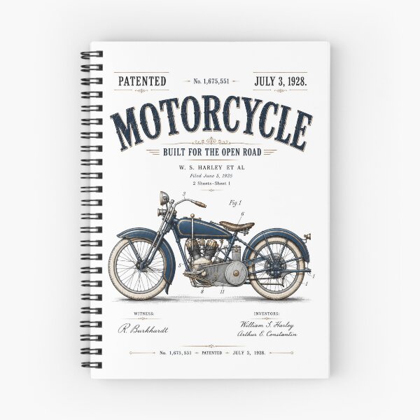 Item preview, 1928 W. S. Harley Motorcycle Patent – Vintage Motorcycle Art Inspired by the Original Patent Art designed and sold by thepatentstudio.