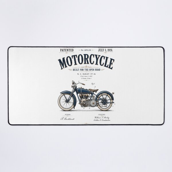 Item preview, 1928 W. S. Harley Motorcycle Patent – Vintage Motorcycle Art Inspired by the Original Patent Art designed and sold by thepatentstudio.