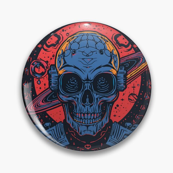 Item preview, Alien Skull with Retro Saturn Rings designed and sold by alekachi.