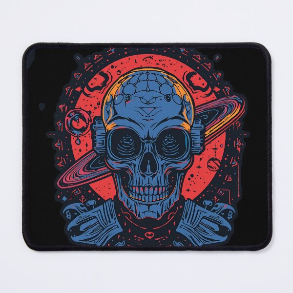 Item preview, Alien Skull with Retro Saturn Rings designed and sold by alekachi.