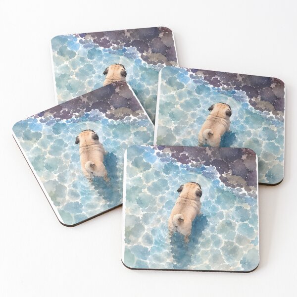 Item preview, Cute Pug Watercolor Portrait – Dog designed and sold by Petsthetic.