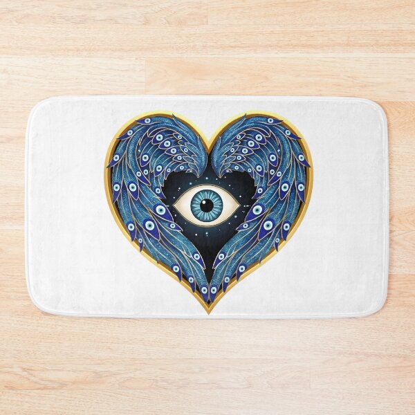 Item preview, Guardian Angel Evil Eye Sacred Heart Art designed and sold by WhiteLightPrint.