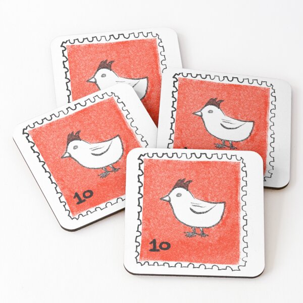 Item preview, 10 cent Postage Stamp Cute Baby Chick in Red and Black designed and sold by The Sketchlight.