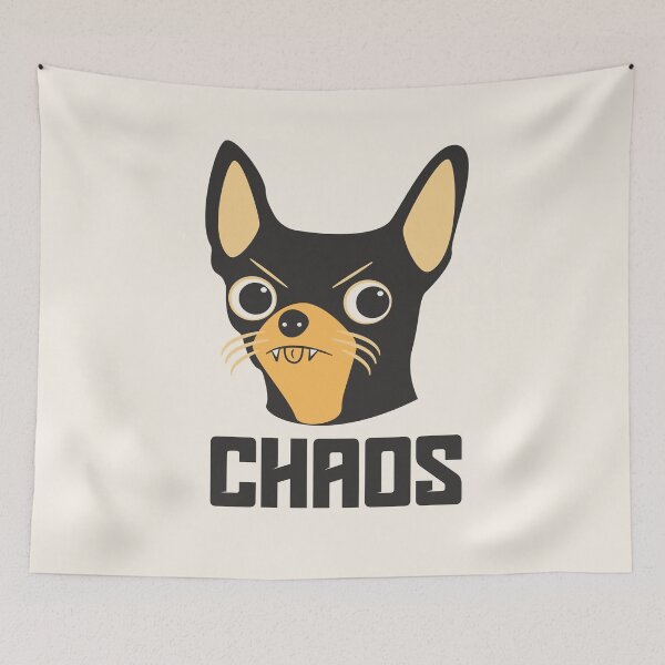 Item preview, Chaos Mad Dog Chihuahua Funny Illustration designed and sold by beboplab.